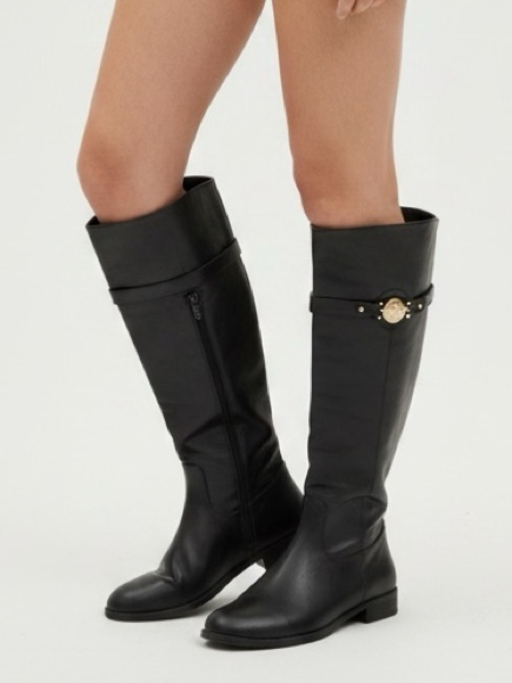 Tommy Hilfiger Black Knee High Riding Boots 10 Classic Equestrian
